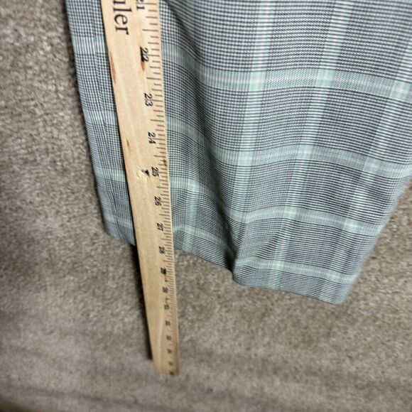 J. Crew Kate Straight Pants Women's 12 Green Plaid Italian Stretch Wool Trousers - Picture 7 of 12